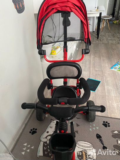 Детский велосипед трехколесный с ручкой