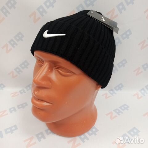 Шапка nike 9354, размер 55-60, чёрная