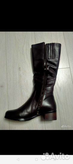 Зимние, кожаные женские сапоги