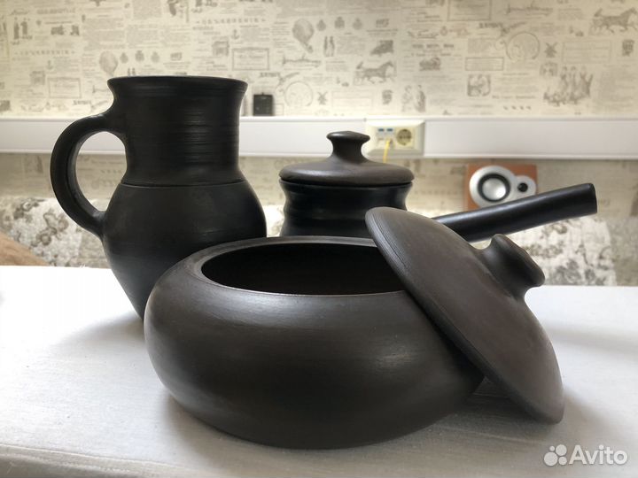 Керамика чернолощеная, крынка, горшок, кувшин