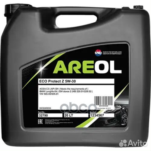 Areol ECO Protect Z 5W30 (20L) масло моторн