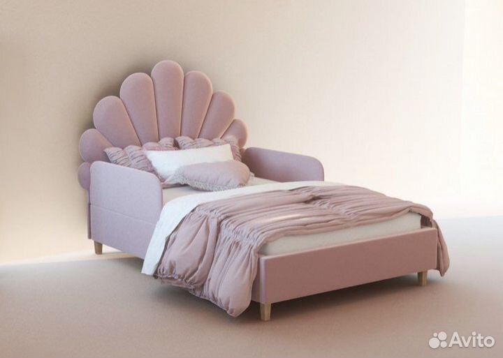 Кровать для реьенка с мягкими спинками, девочек