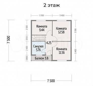 Коттедж 113,7 м² на участке 8 сот.