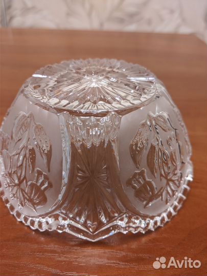 Хрустальная ваза конфетница корзиночка СССР