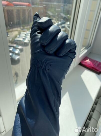 Перчатки кожаные удлиненные женские 6 размер