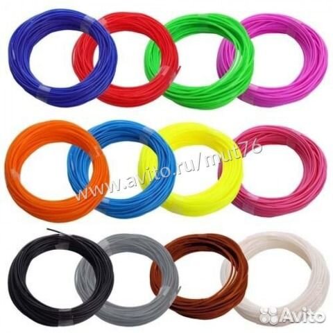 Пластик для 3D ручек разных цветов / по 10 м