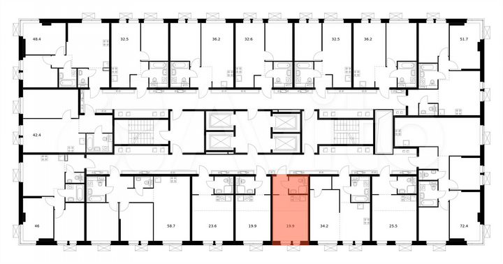 Квартира-студия, 19,9 м², 15/33 эт.