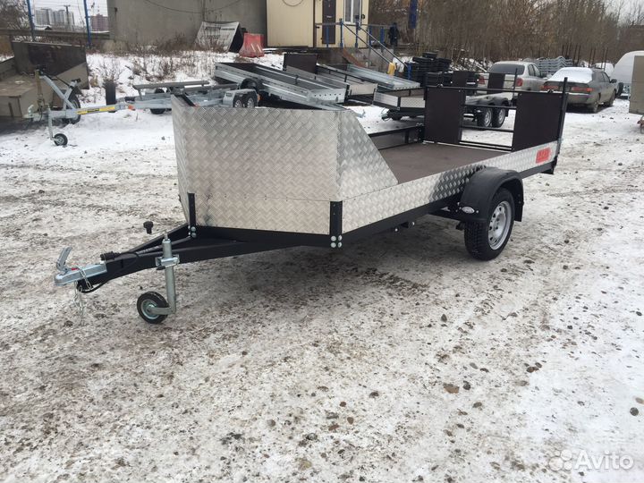 Легковой прицеп Аляска под два снегохода 3.8х1,65