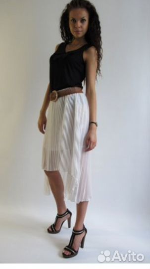 Юбка плиссе белая 42-44-46