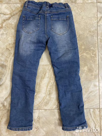 Джинсы для девочки утеплённые