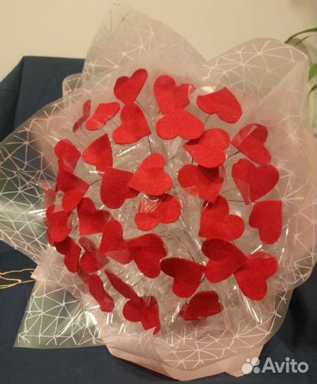 Букет с сердечками