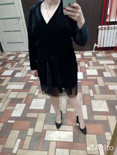 Платье халат с бахромой
