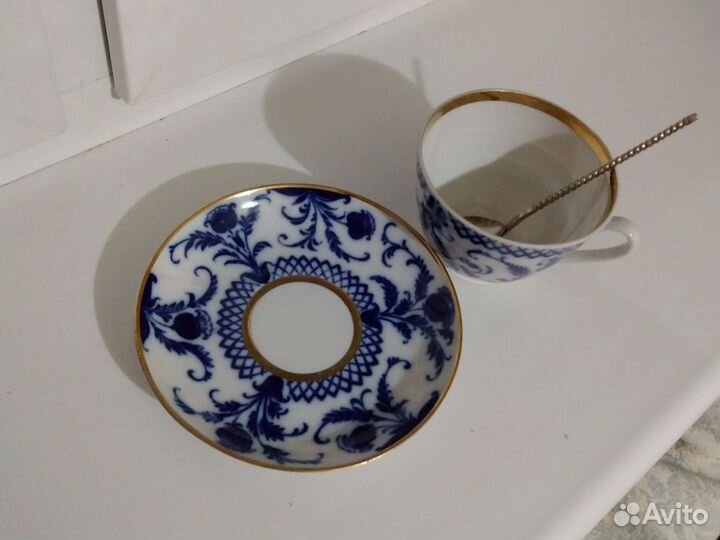 Чайная пара Гжель лфз СССР