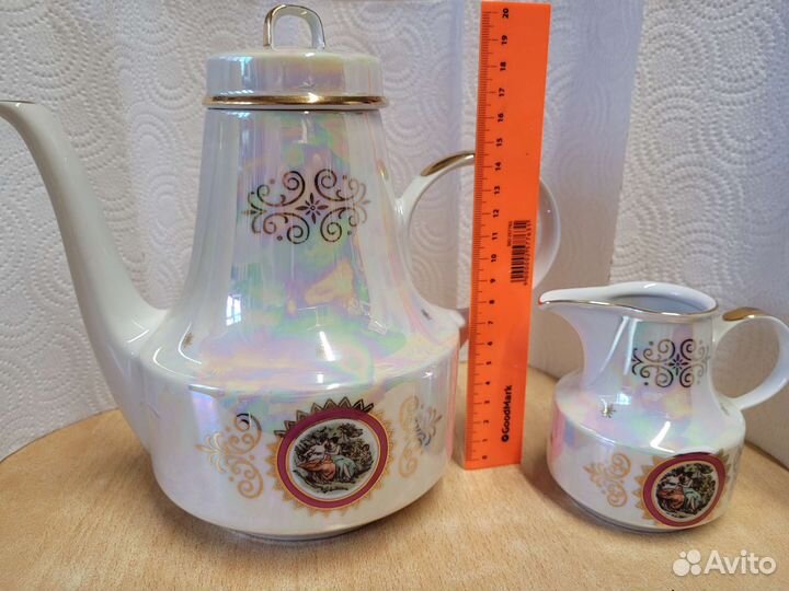 Кофейник + молочник Henneberg Porzellan ГДР