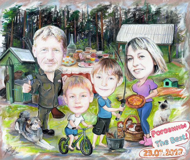 Портреты и шаржи. Художник. Картина маслом