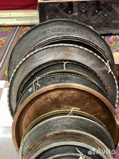 Антикварный медный поднос, Дагестан