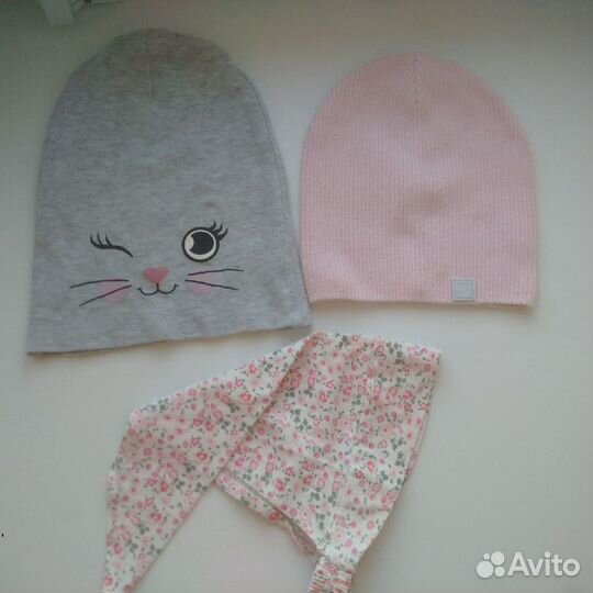 Шапочки, косынка для девочки р.46-48