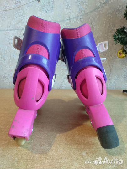 Роликовые коньки + защита, размер 28-30