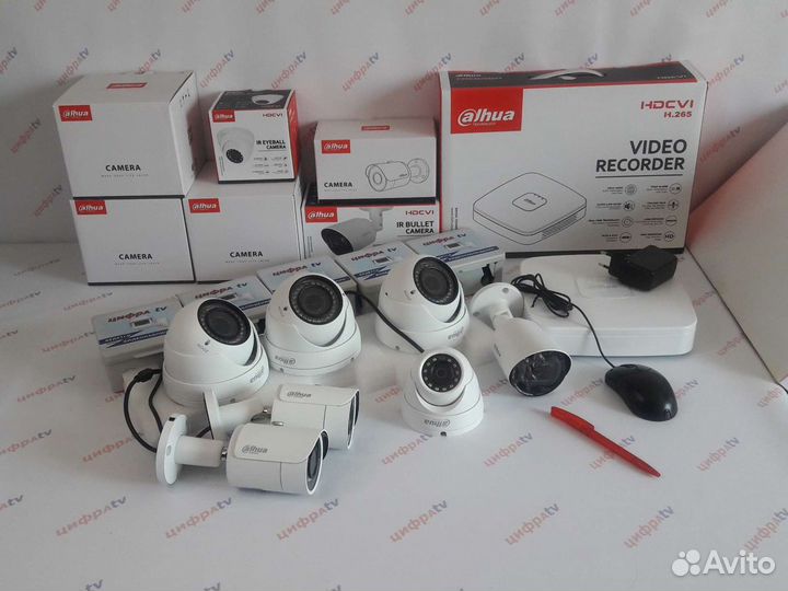 Видеонаблюдение 4Мп регистратор Dahua 7 камер