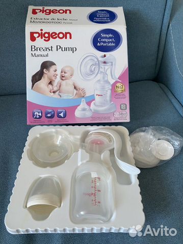 Молокоотсос ручной pigeon с бутылочкой новый