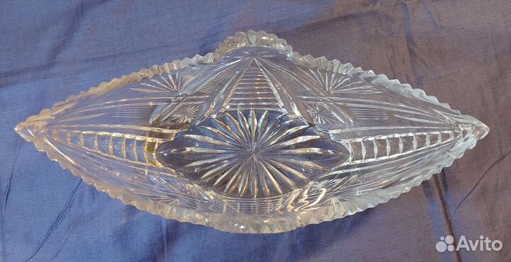 Хрустальная ваза ладья СССР