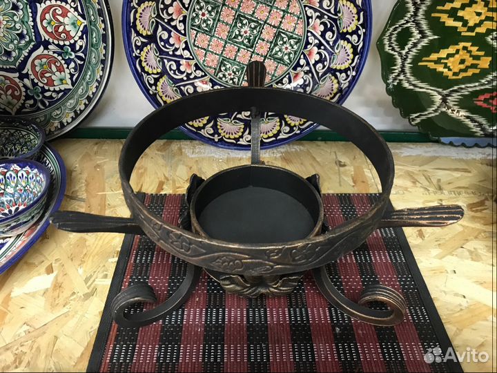 Тарелка с подставкой для горячего (садж) нержавейк