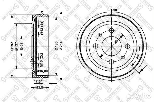 6025-2309-SX барабан тормозной Fiat Brava/Brav