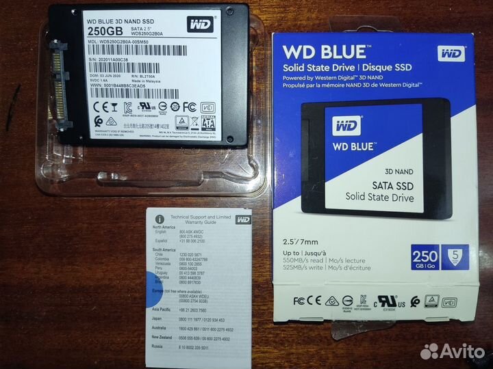 Жесткий диск WD Blue 250гб