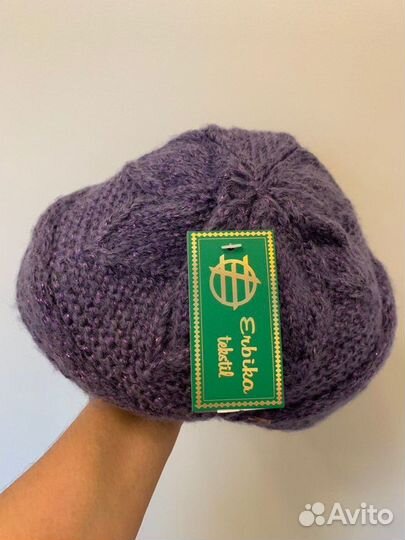 Новая вязаная шапка (фиолетовая)