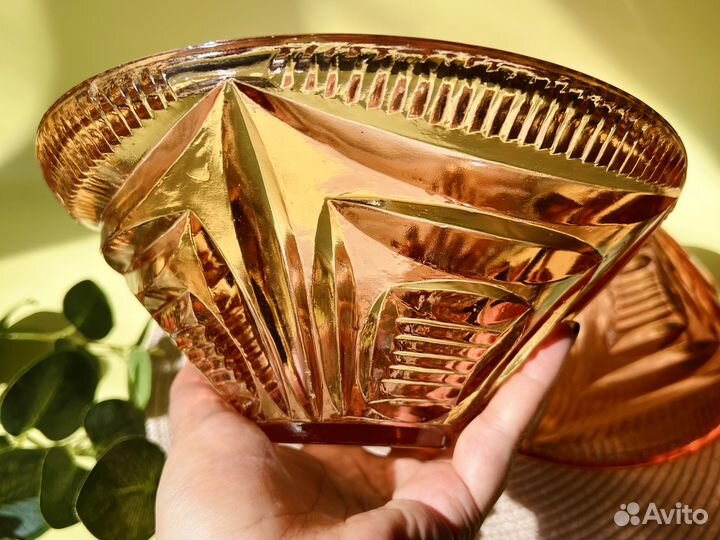 Салатник цветное стекло СССР большой