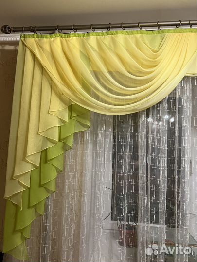 Шторы с ламбрекеном бу