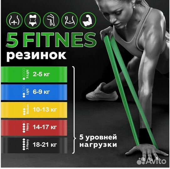 Резинка для фитнеса/ эспандер для фитнеса