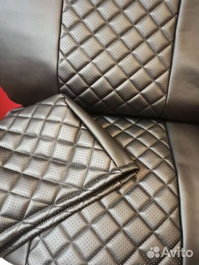 Чехлы Хундай Гетц экокожа ромб