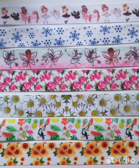 Лента репсовая с рисунком