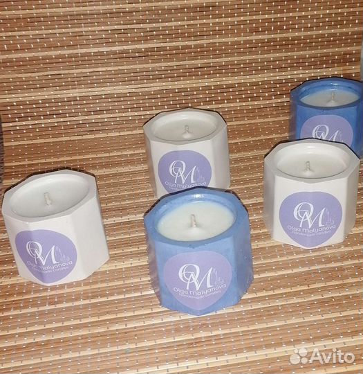 Свечи ручной работы из кокосового воска