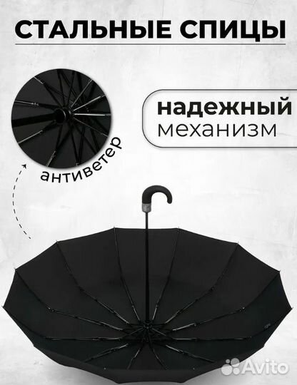 Зонт усиленный 12 спиц