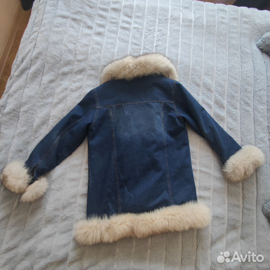 Джинсовка с натуральным мехом 46