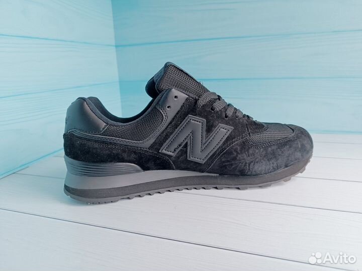 Кроссовки New Balance 574 Черные замша