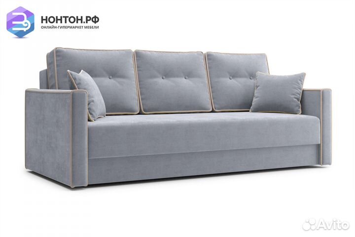 Диван еврокнижка Леон 3-х местный серый