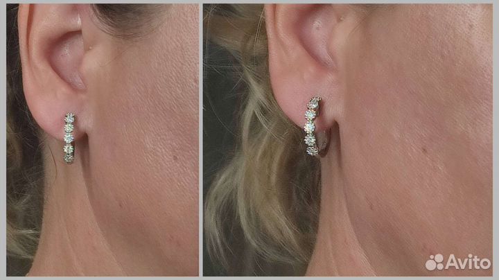 Серьги конго с муассанитами D VVS1 3 мм 1,2ct 925