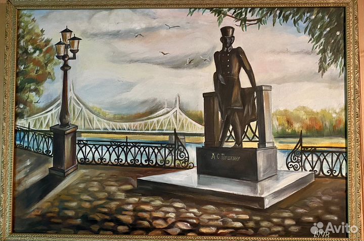 Картина 100*70 маслом на холсте большая Пушкин