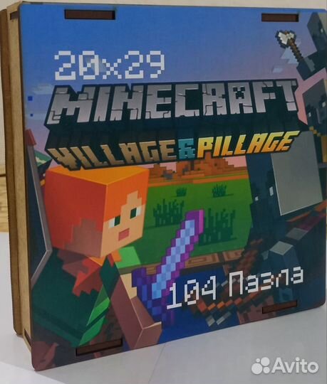 Майнкрафт пазл деревянный фигурный в коробке