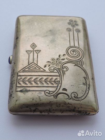 Портсигар Штихельный рисунок Царская Россия