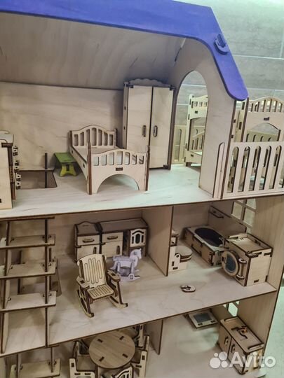 Детский игровой домик деревянный