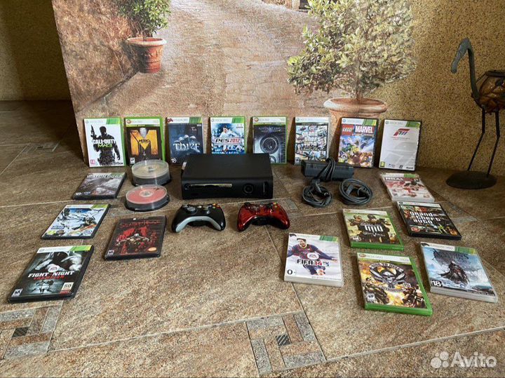 Xbox 360 slim, 250гб, сотни игр