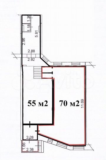Свободного назначения, 55.2 м²