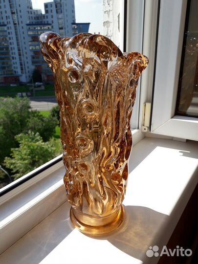 Ваза цветное стекло СССР Неман