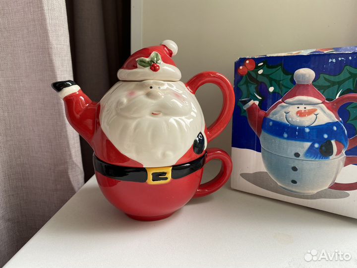Чайный сервиз новогодний дед мороз/санта клаус