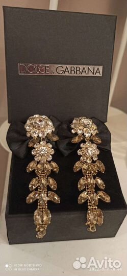 Супер серьги в стиле Dolce Gabbana со стразами