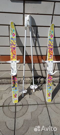 Лыжи детские 50 см с палками